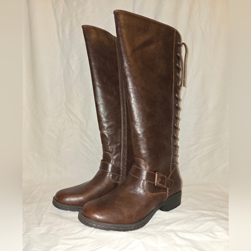 Knee High Brown Leather Boots